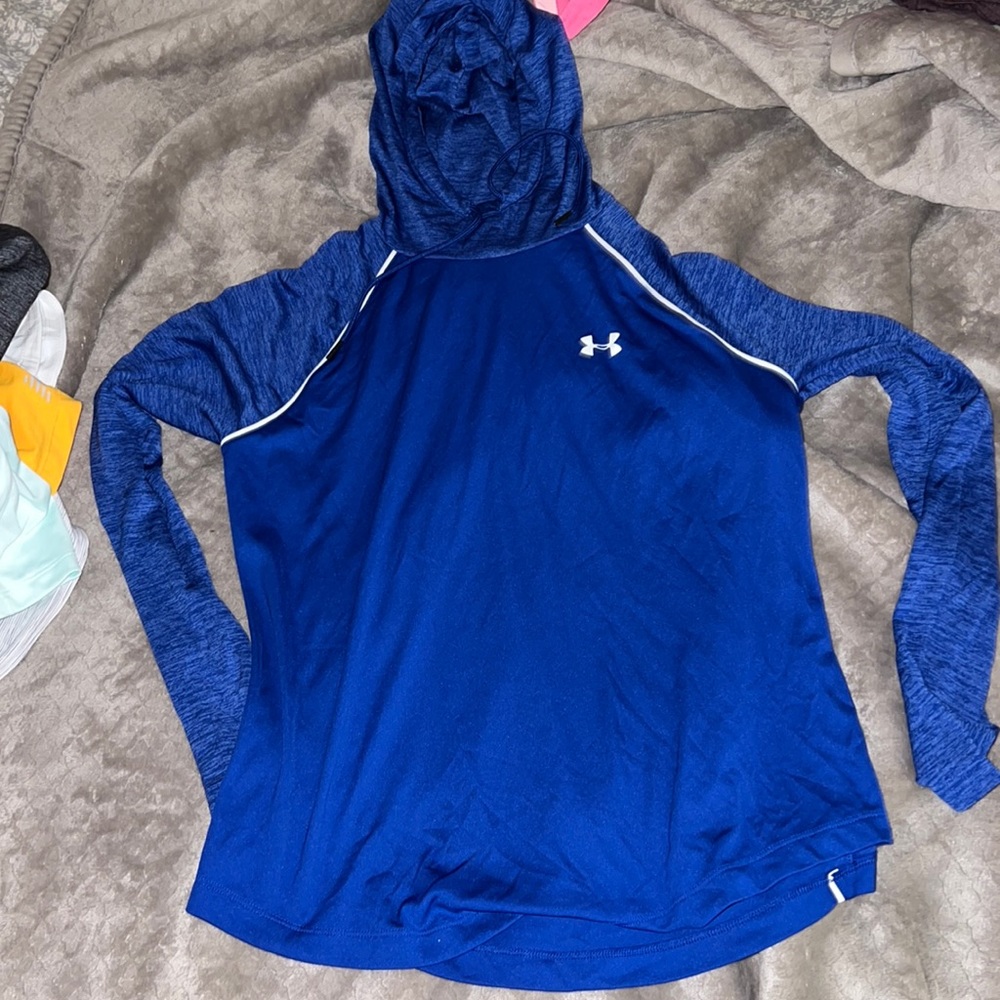 Blue Under Armor Running Shirt with hood